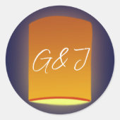 ランタン白熱［赤熱］光を放つ結婚ズ ラウンドシール (正面)