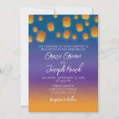 ランタン白熱［赤熱］光を放つ結婚式招待状 招待状 (正面)