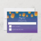 ランタン白熱［赤熱］光を放つ結婚式RSVPカード 出欠カード (正面)