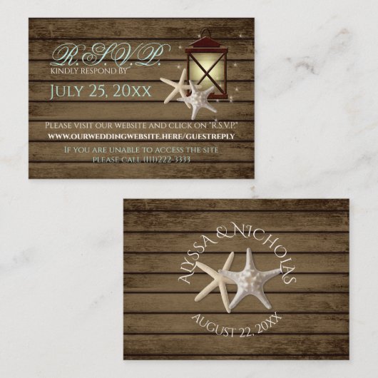 ランタン素朴とヒトデのオンライン応答カード エンクロージャーカード (正面/裏面)