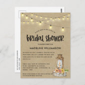 ランタン素朴とライトメールのブライダルシャワー ポストカード (正面/裏面)