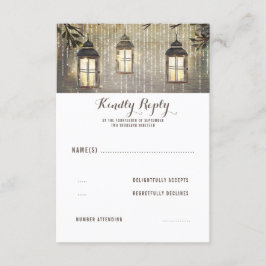 ランタン素朴カントリーウェディングRSVP 出欠カード