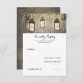 ランタン素朴カントリーウェディングRSVP 出欠カード (正面/裏面)