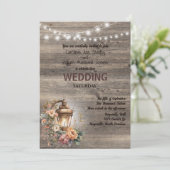 ランタン素朴カントリーウッドバ結婚ンズ 招待状 (スタンド正面)