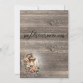 ランタン素朴カントリーウッドバ結婚ンズ 招待状 (裏面)