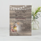 ランタン素朴カントリーウッドバ結婚ンズ 招待状 (スタンド正面)