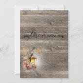 ランタン素朴カントリーウッドバ結婚ンズ 招待状 (裏面)