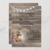 ランタン素朴カントリーウッドバ結婚ンズ 招待状 (正面/裏面)