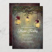 ランタン素朴カントリーフローラブライダルシャワー 招待状 (正面/裏面)