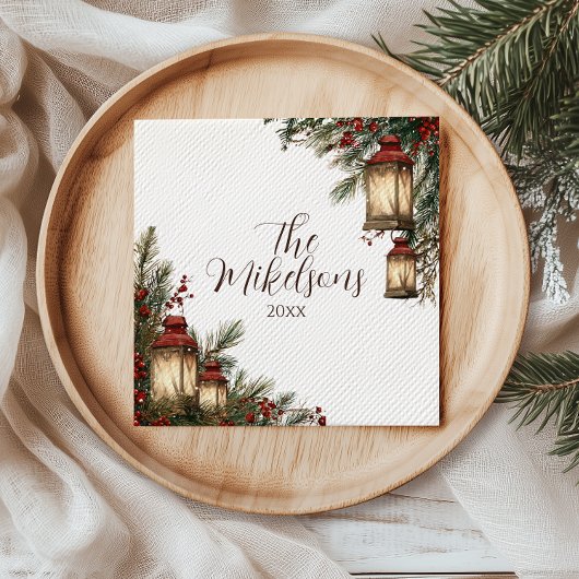 ランタン素朴クリスマスパーティー スタンダードカクテルナプキン