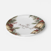 ランタン素朴クリスマスパーティー ペーパープレート (アングル)