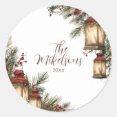 ランタン素朴クリスマスパーティー ラウンドシール (正面)