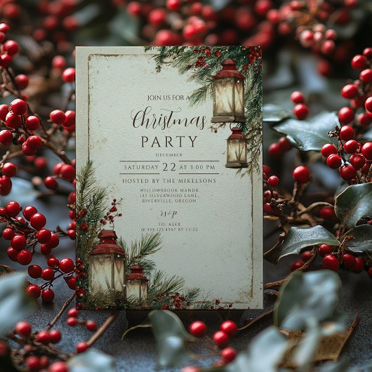 ランタン素朴クリスマスパーティー 招待状