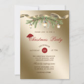 ランタン素朴サンタハット企業の、クリスマスパーティー 招待状 (正面)