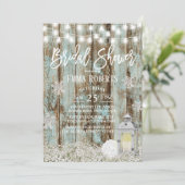 ランタン素朴スノーフレーク冬ブライダルシャワー 招待状 (スタンド正面)
