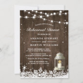 ランタン素朴スノーフレーク冬リハーサルディナー 招待状 (正面)