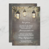 ランタン素朴ズ結婚インフォメーションゲスト エンクロージャーカード (正面/裏面)