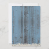 ランタン素朴ダスティブルーフローラブライダルシャワー 招待状 (裏面)