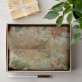 ランタン素朴ツリー模様付きクリスマス格言 薄葉紙 (ギフト)