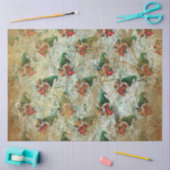 ランタン素朴ツリー模様付きクリスマス格言 薄葉紙 (クラフト)