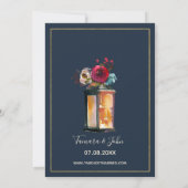 ランタン素朴ネイビーバーグンディリハーサルディナー 招待状 (裏面)