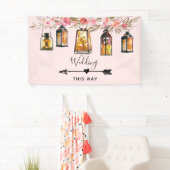 ランタン素朴バラ金ゴールド結婚の方向 横断幕 (インサイチュ)