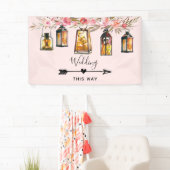 ランタン素朴バラ金ゴールド結婚の方向 横断幕 (インサイチュ)