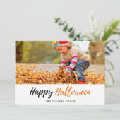 ランタン素朴パンプキンファミリーハロウィンフォトカード カード (スタンド正面)