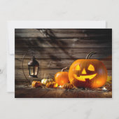 ランタン素朴パンプキンファミリーハロウィンフォトカード カード (裏面)