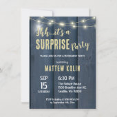 ランタン素朴フォト退職時驚きパーティー 招待状 (正面)