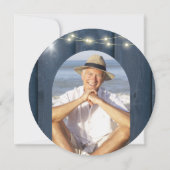 ランタン素朴フォト退職時驚きパーティー 招待状 (裏面)