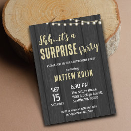 ランタン素朴フォト退職時驚きパーティー 招待状