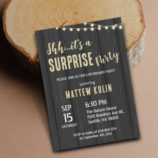 ランタン素朴フォト退職時驚きパーティー 招待状