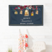 ランタン素朴ブルゴーニュ海軍フローラブライダルシャワー 横断幕 (インサイチュ)