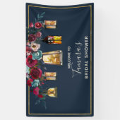 ランタン素朴ブルゴーニュ海軍フローラブライダルシャワー 横断幕 (縦)