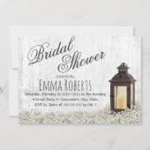 ランタン素朴ベビーズブレスフローラブライダルシャワー 招待状 (正面)