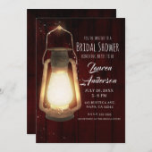 ランタン素朴ライトさくらんぼウッドブライダルシャワー 招待状 (正面/裏面)