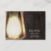 ランタン素朴ライトブラウンウッドファームハウスバーン 名刺 (裏面)