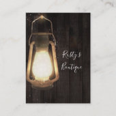 ランタン素朴ライトブラウンウッドファームハウスバーン 名刺 (正面)
