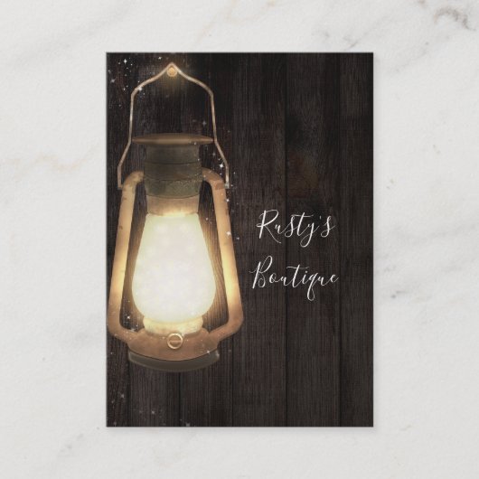ランタン素朴ライトブラウンウッドファームハウスバーン 名刺 (正面)