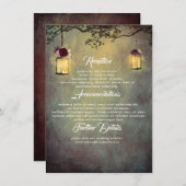 ランタン素朴ライト結婚ズ情報ゲスト エンクロージャーカード (正面/裏面)