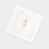 ランタン素朴ラインアートフローラ 箔ナプキン (左)