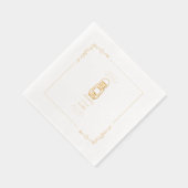 ランタン素朴ラインアートフローラ 箔ナプキン (右)