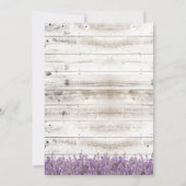 ランタン素朴ラベンダーフラワーズバーンブライダルシャワー 招待状 (裏面)