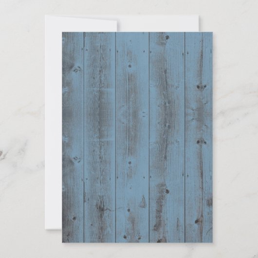 ランタン素朴&ひまわりの花ダスティブルー結婚ズ 招待状 (裏面)