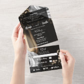 ランタン素朴&グラムシルバーバラズ結婚ズ オールインワン招待状 (貼ってはがせる)