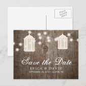 ランタン素朴&ライトバーンウッド日付を保存 案内ポストカード (正面/裏面)