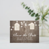 ランタン素朴&ライトバーンウッド日付を保存 案内ポストカード (スタンド正面)