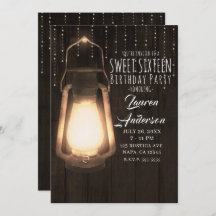 ランタン素朴&ライトブラウンウッドスウィート16パーティー