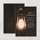 ランタン素朴&ライトブラウン結婚ウッドの詳細 エンクロージャーカード (正面/裏面)